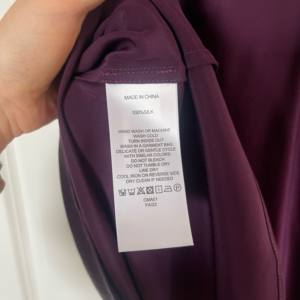 NWOT Quince Deep Orchid Purple Washable Silk Midi Skirt XS - Picture 6 of 6